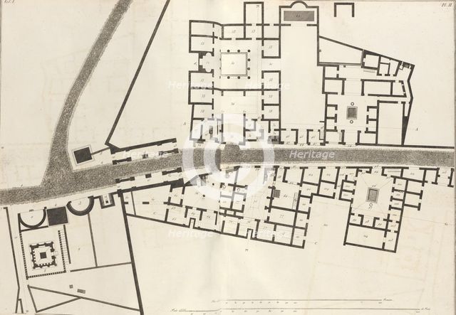 Large plan of the entrance of the town of Pompeii, and its surrounding buildings, from Ant..., 1804. Creator: Francesco Piranesi.