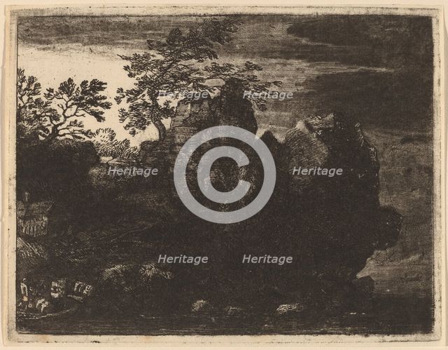 Large Rock at the River, probably c. 1645/1656. Creator: Allart van Everdingen.