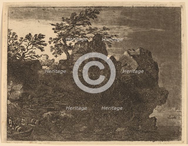 Large Rock at the River, probably c. 1645/1656. Creator: Allart van Everdingen.