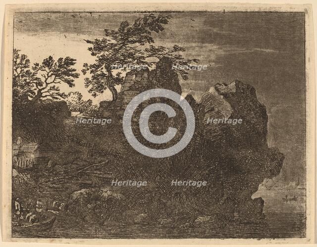 Large Rock at the River, probably c. 1645/1656. Creator: Allart van Everdingen.