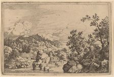 Large Rock Projecting from a River, probably c. 1645/1656. Creator: Allart van Everdingen