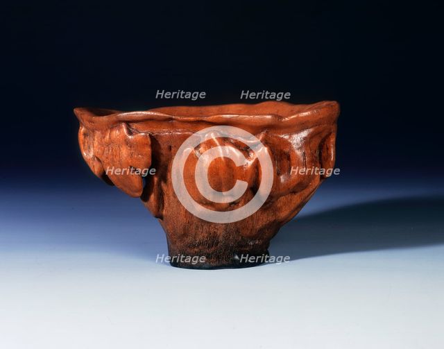 Large rhino horn cup, Ming dynasty, China, 15th-early 16th century. Creator: Unknown.