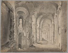 Large Ruined Portico or Corridor (recto), c.1600. Creator: Unknown