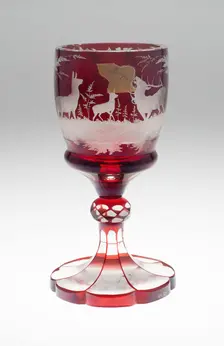 Large Wine Glass, Bohemia, c. 1850/70. Creator: Bohemia Glass