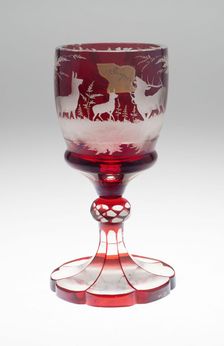 Large Wine Glass, Bohemia, c. 1850/70. Creator: Bohemia Glass