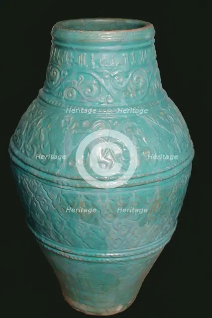 Large Turquoise Jar, Iran, 12th-13th century. Creator: Unknown.