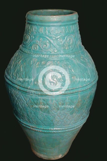 Large Turquoise Jar, Iran, 12th-13th century. Creator: Unknown.