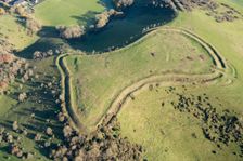 Large univallate Iron Age hillfort at Beacon Hill, Hampshire, 2017. Creator: Damian Grady