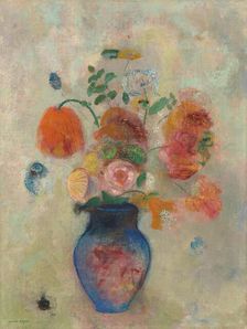 Large Vase with Flowers, c. 1912. Creator: Odilon Redon