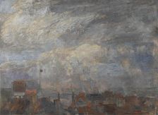 Large View over the Rooftops of Ostend, 1884. Creator: James Ensor