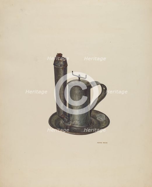 Lard Lamp, c. 1940. Creator: Wayne White.
