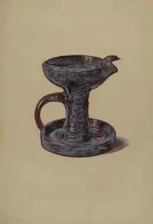 Lard Lamp, c. 1937. Creator: Max Soltmann