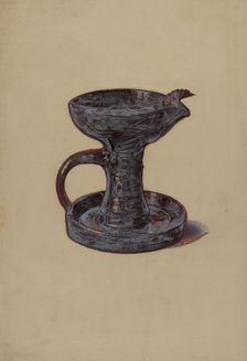 Lard Lamp, c. 1937. Creator: Max Soltmann