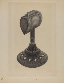 Lard Oil Lamp, 1935/1942. Creator: Milton Grubstein