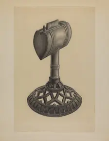 Lard Oil Lamp, c. 1937. Creator: Milton Grubstein