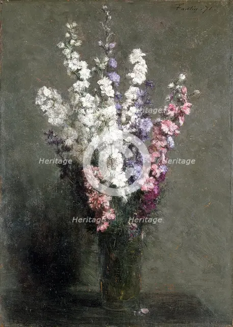 'Larkspurs', 1871. Creator: Henri Fantin-Latour.