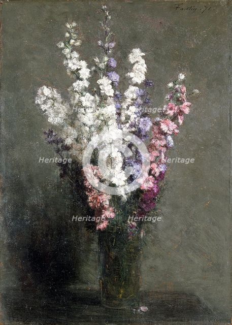 'Larkspurs', 1871. Creator: Henri Fantin-Latour.