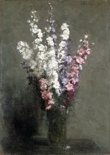 Larkspurs 1871. Creator: Henri Fantin-Latour