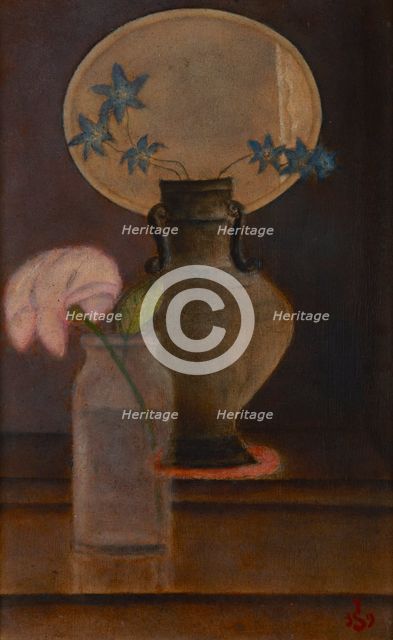 Larkspurs and a Rose, 1932. Creator: Jan Spychalski.
