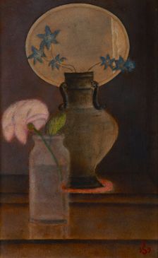 Larkspurs and a Rose, 1932. Creator: Jan Spychalski