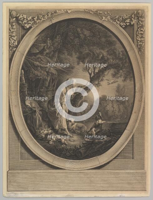 L'Arrivée du Courier (The Arrival of the Messenger), 18th century. Creators: Jacques Firmin Beauvarlet, Francois Boucher.