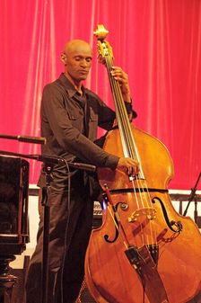 Larry Bartley, Denys Baptiste Quartet, Battle Jazz Festival, Battle, East Sussex, July 2023. Creator: Brian O'Connor
