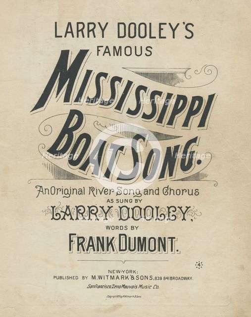 'Larry Dooley's famous Mississippi boat song', 1891. Creator: Unknown.