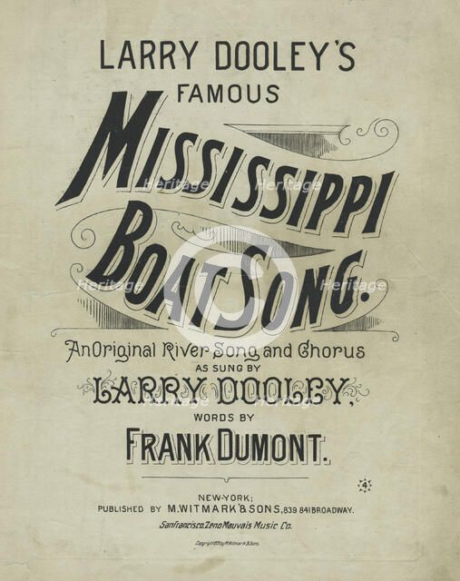 'Larry Dooley's famous Mississippi boat song', 1891. Creator: Unknown.