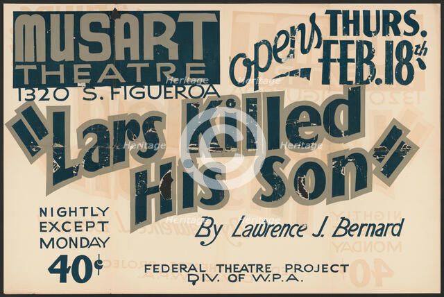 Lars Killed His Son, Los Angeles, 1937. Creator: Unknown.