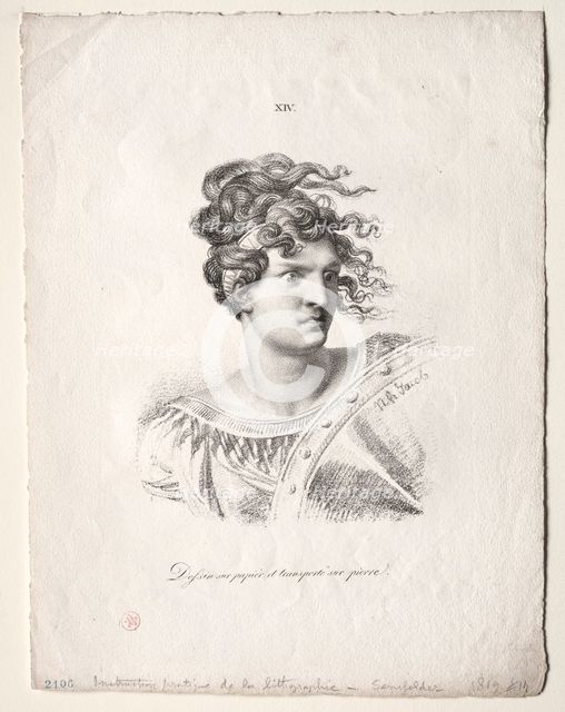 Lart de la lithographie: Head of an Amazon. Creator: Alois Senefelder (German, 1771-1834).