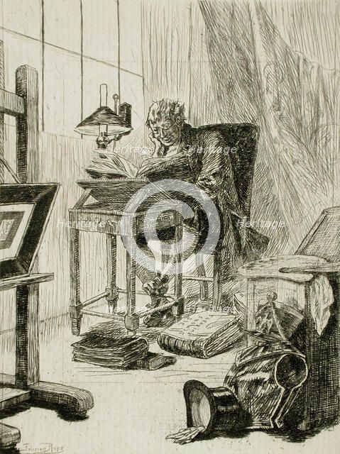 L'Art moderne ou la lecture du grimoire, 1879. Creator: Félicien Rops.