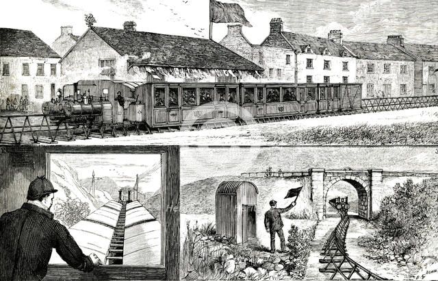 Lartigue Train, experimental railway installed in Ireland, between the towns of Listowel and Ball…