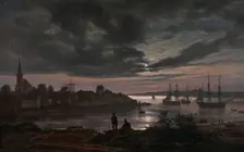 Larvik by Moonlight, 1839. Creator: Johan Christian Dahl