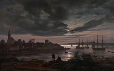 Larvik by Moonlight, 1839. Creator: Johan Christian Dahl