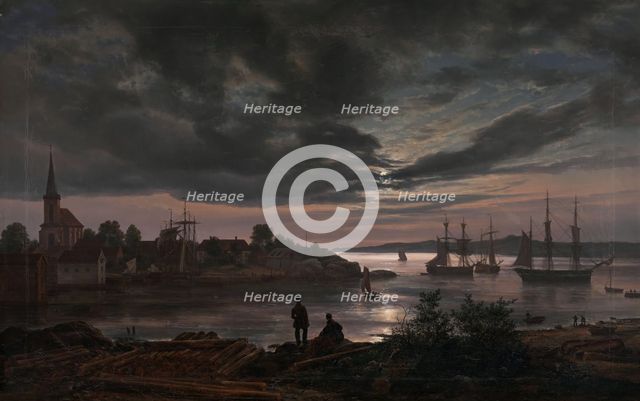 Larvik by Moonlight, 1839. Creator: Johan Christian Dahl.