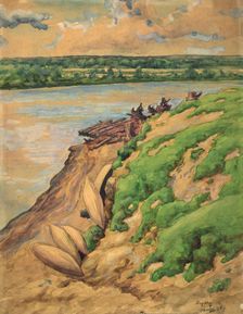 Laryak - Bank of the Vakh River, 1928. Creator: Dmitrii Innokent'evich Karatanov