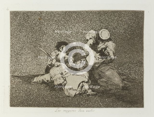 Las mugeres dan valor.; Los Desastres de la Guerra, Madrid 1863. Creator: Francisco Goya.