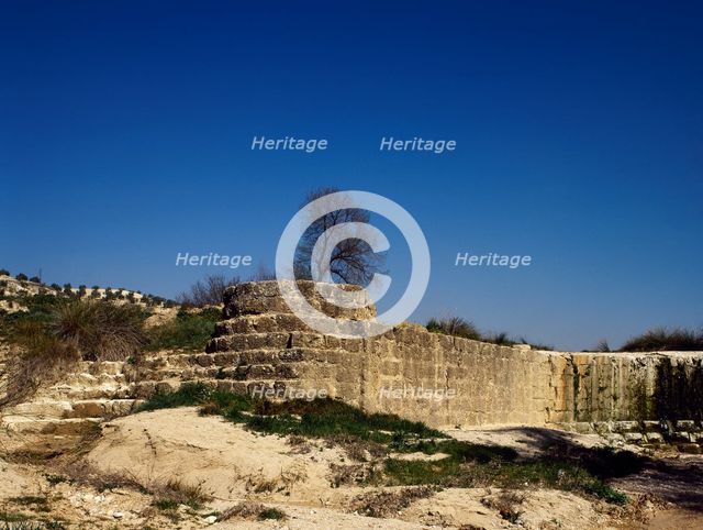 Las Barcinas Roman dam, Deifontes, province of Granada, Andalusia, Spain (2002).  Creator: LTL.
