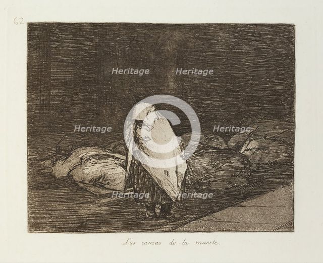 Las camas de la muerte.; Los Desastres de la Guerra, Madrid 1863. Creator: Francisco Goya.