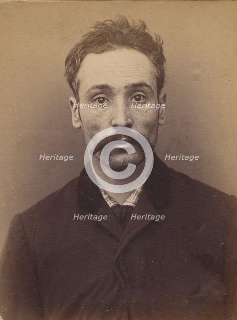 Lassalas. Ernest, Auguste. 33 ans, né à Paris IVe. ébéniste. Anarchiste. 2/1/94, 1894. Creator: Alphonse Bertillon.