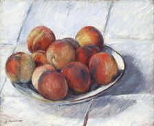 L'Assiette de pêches , c. 1882. Creator: Caillebotte, Gustave (1848-1894)