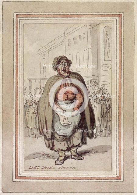 'Last Dying Speech', late 18th-early 19th century. Artist: Thomas Rowlandson
