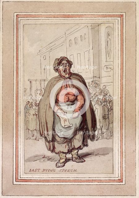 'Last Dying Speech', late 18th-early 19th century. Creator: Thomas Rowlandson.