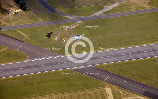 Last flying Vulcan bomber taking off from RAF Waddington, Lincolnshire, 2009. Artist: Dave MacLeod.