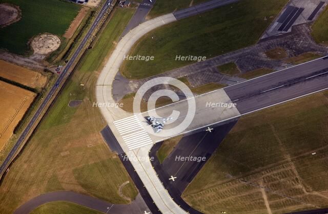 Last flying Vulcan bomber taking off from RAF Waddington, Lincolnshire, 2009. Artist: Dave MacLeod.