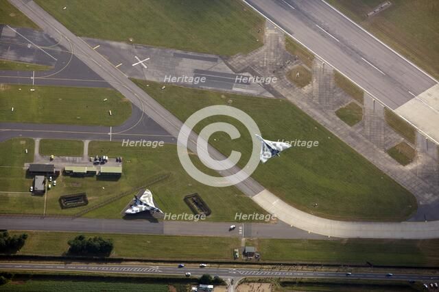 Last flying Vulcan bomber taking off from RAF Waddington, Lincolnshire, 2009. Artist: Dave MacLeod.