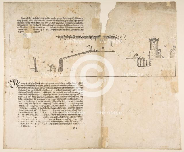 Last Illustration from Dürer's Treatise on Fortification, Nuremberg, 1527.n.d. Creator: Albrecht Durer.