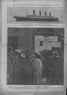 Last Look at Home and The Fateful Board at Southampton April 20, 1912. Creator: Unknown
