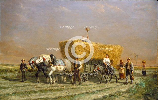 Last Load of Wheat, 1892. Creator: Jules Jacques Veyrassat.