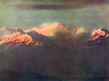 Last Rays of Light on Kinchenjunga c1910